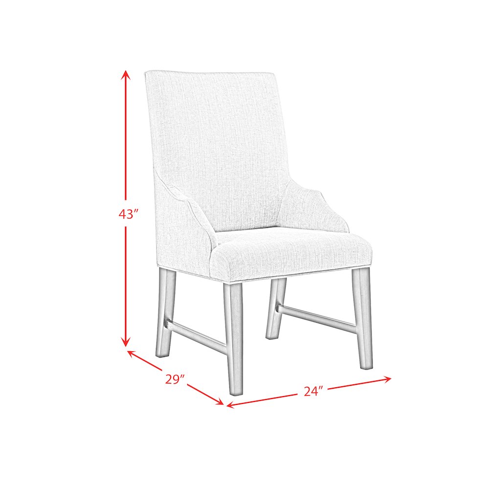 Johnshaven Dining Host Chair with Light Grey Fabric in Espresso. Picture 6