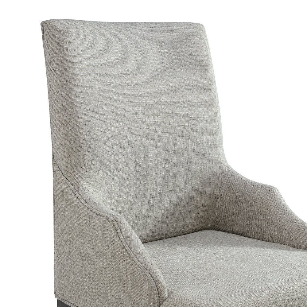 Johnshaven Dining Host Chair with Light Grey Fabric in Espresso. Picture 4