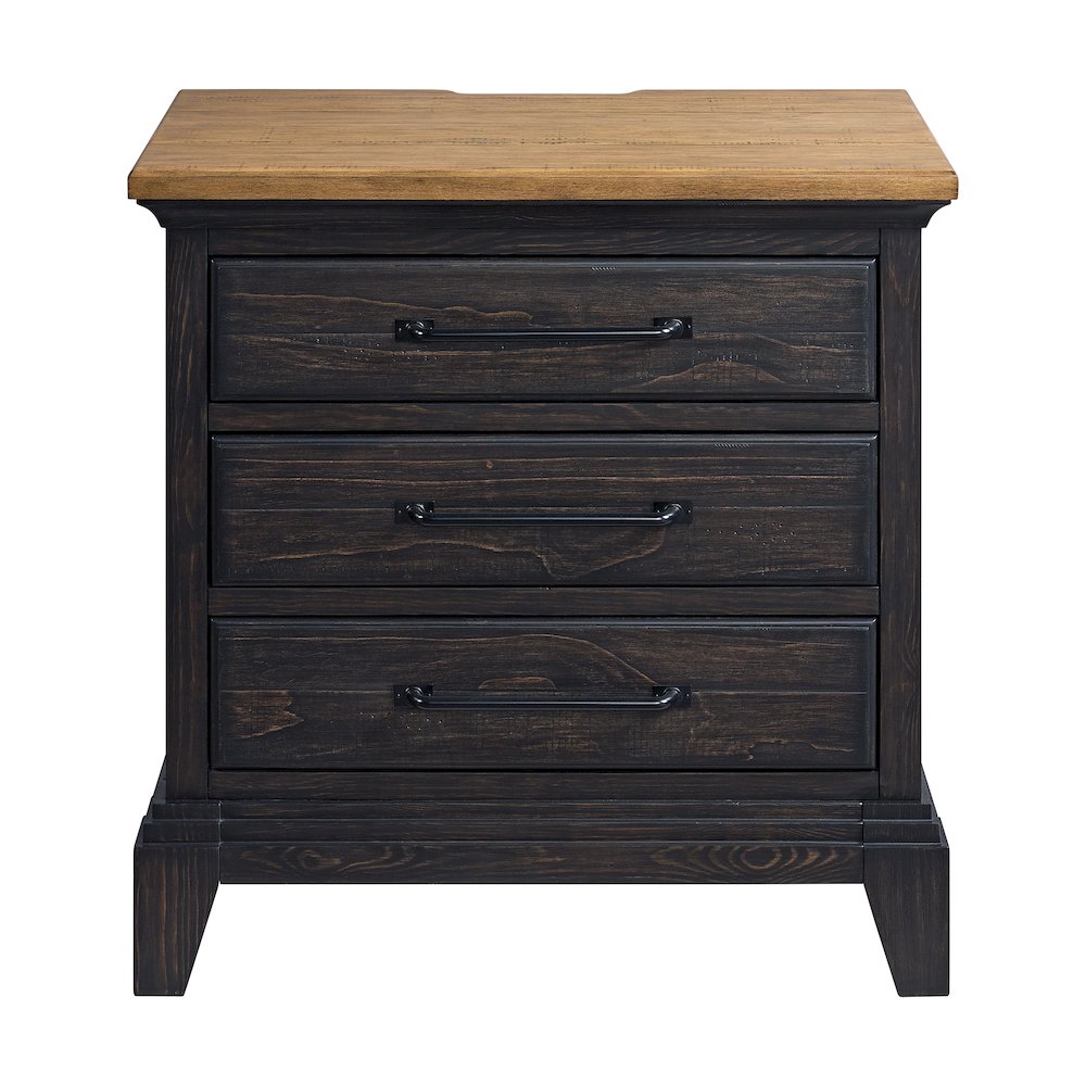 Johnshaven  Nightstand with Charger & Sensor Light in Espresso & Brown. Picture 4
