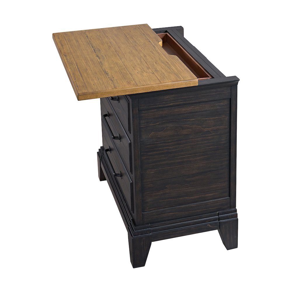 Johnshaven  Nightstand with Charger & Sensor Light in Espresso & Brown. Picture 6