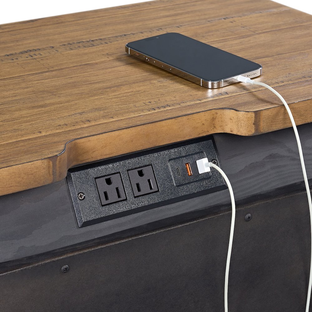 Johnshaven  Nightstand with Charger & Sensor Light in Espresso & Brown. Picture 7