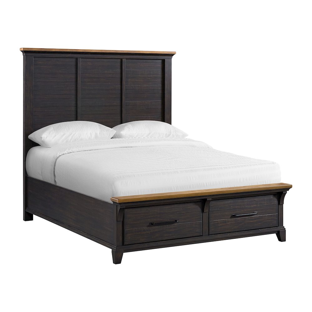 Johnshaven  Queen Storage Bed in Espresso & Brown. Picture 1
