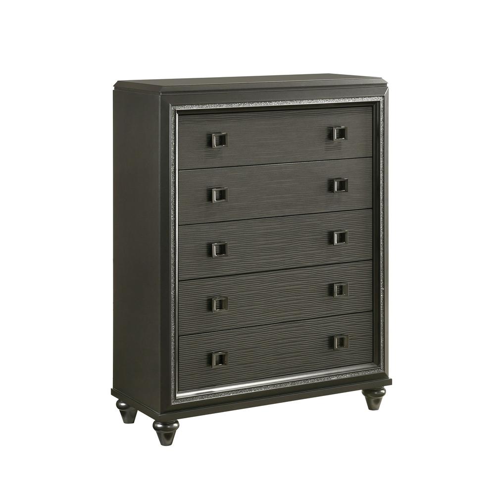 Faris King Panel 3PC Bedroom Set in Black. Picture 3