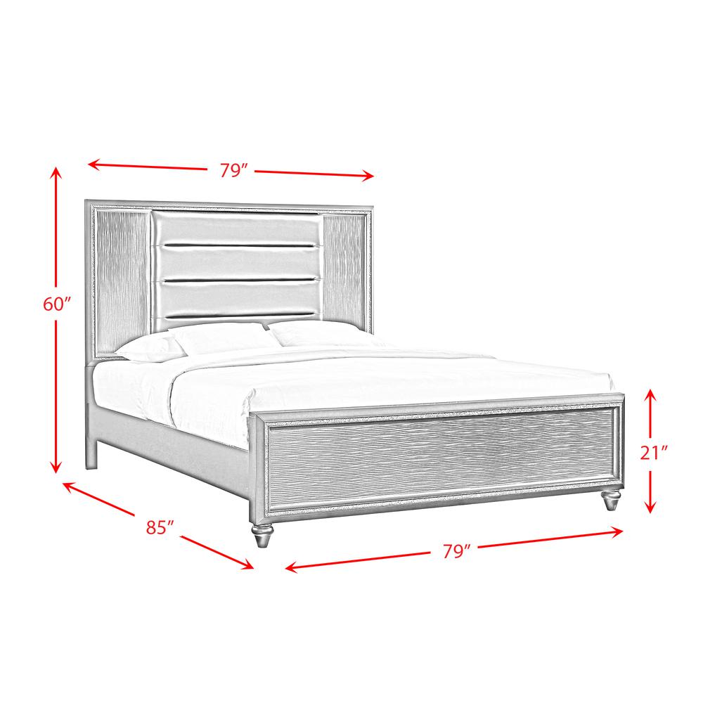 Faris King Panel 3PC Bedroom Set in Black. Picture 5