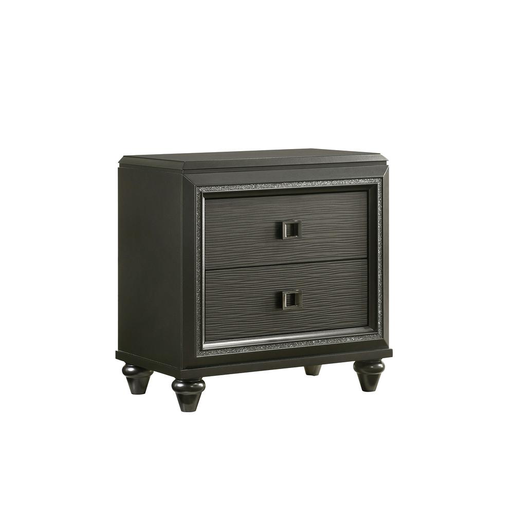 Faris King Panel 3PC Bedroom Set in Black. Picture 4