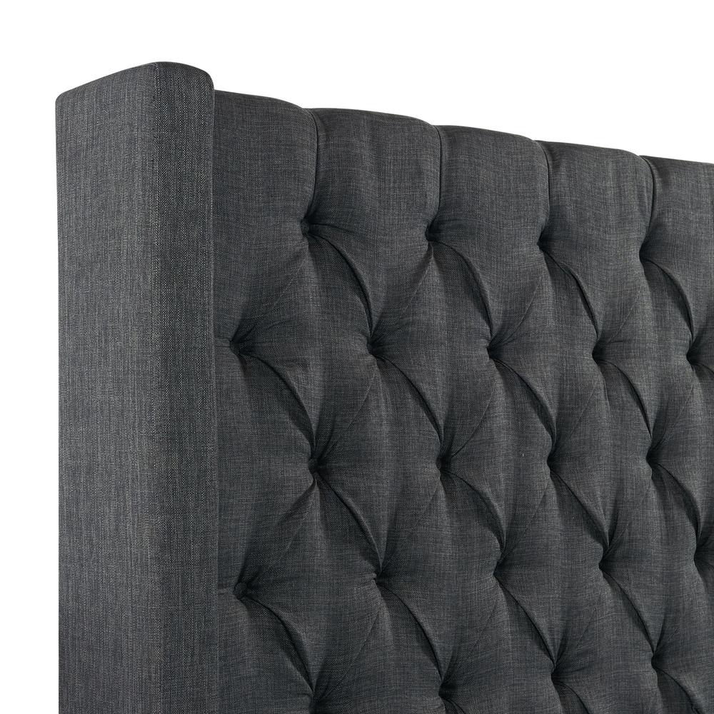 Arden King Tufted Upholstered Bed in Charcoal. Picture 6