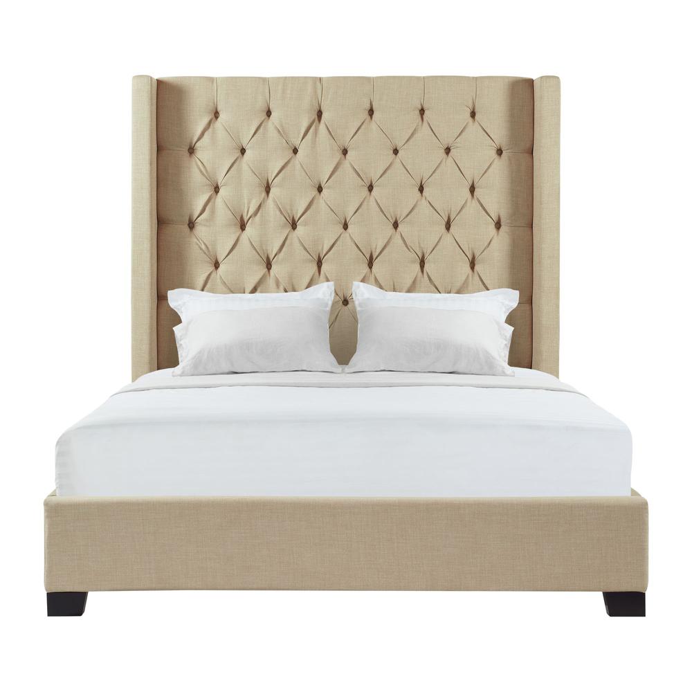 Picket House Furnishings Arden Queen Tufted Upholstered Bed in Natural. Picture 4