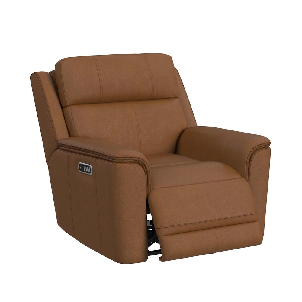 Mustang Power Motion Recliner with Power Headrest and Lumbar in Aline Butternut. Picture 2