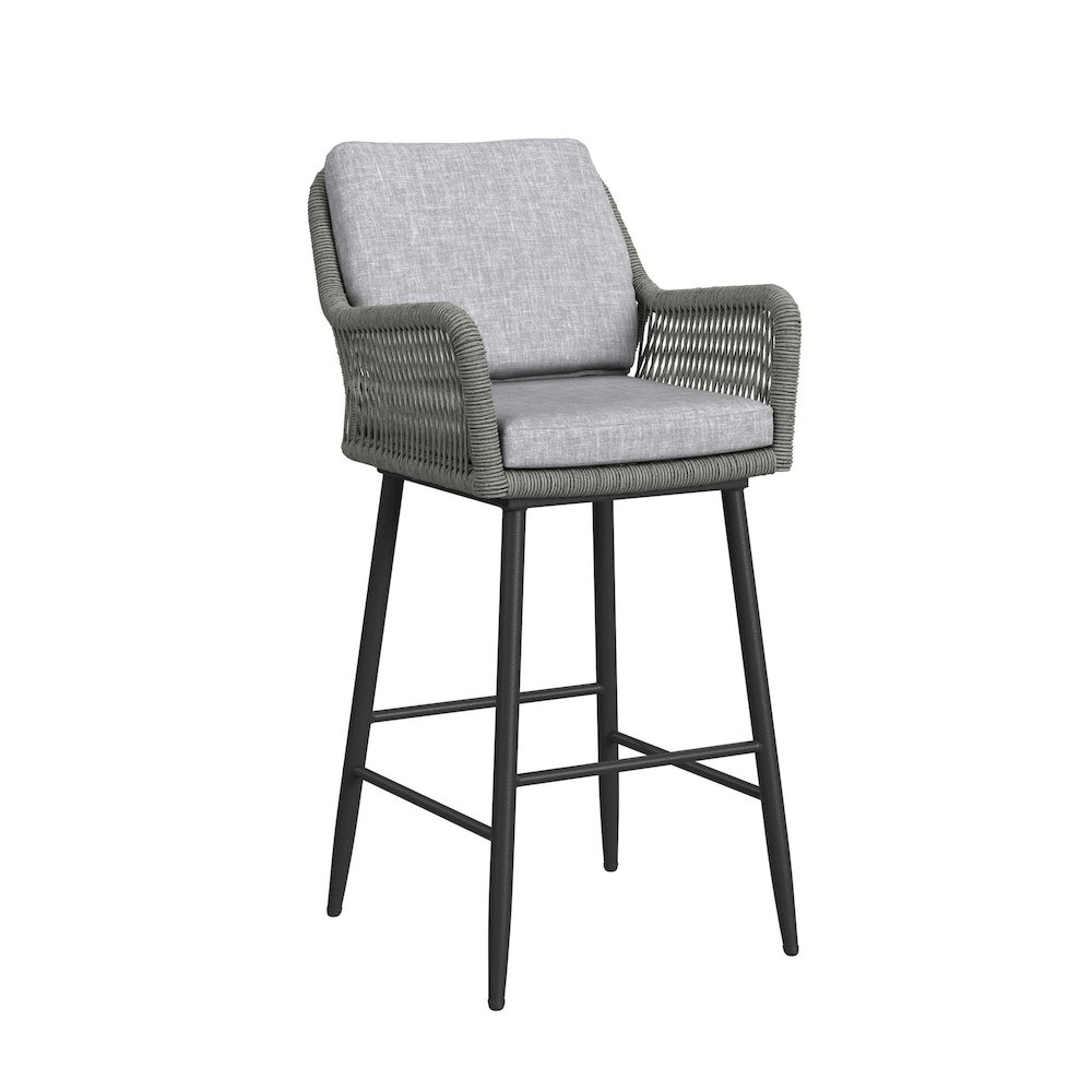 Orlando Barstool with Grey Fabric in Black (2 Per Carton). Picture 3