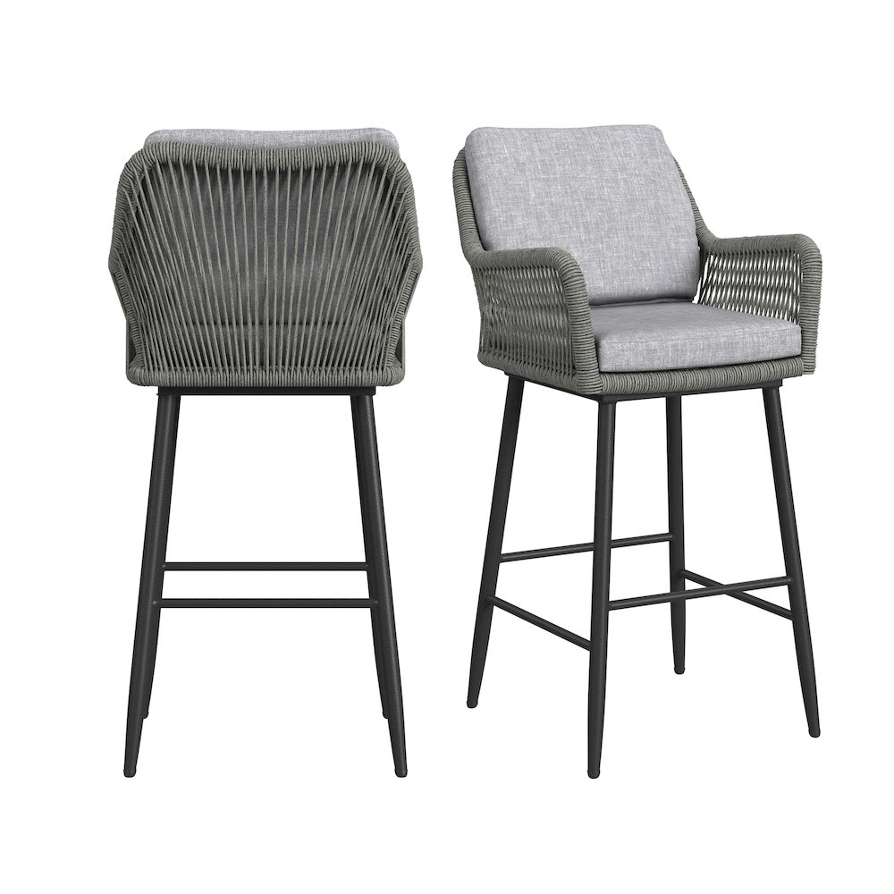 Orlando Barstool with Grey Fabric in Black (2 Per Carton). Picture 1