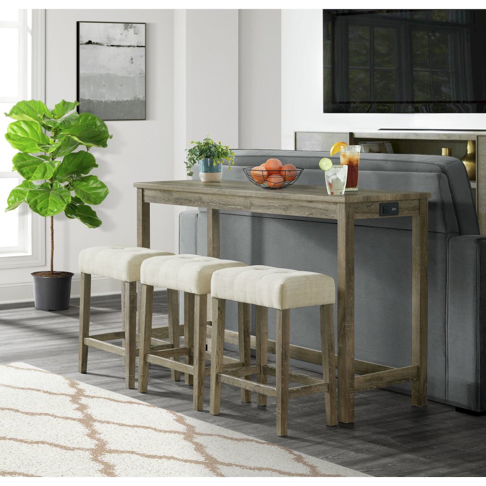 Turner Multipurpose Bar Table Set in Natural. Picture 7