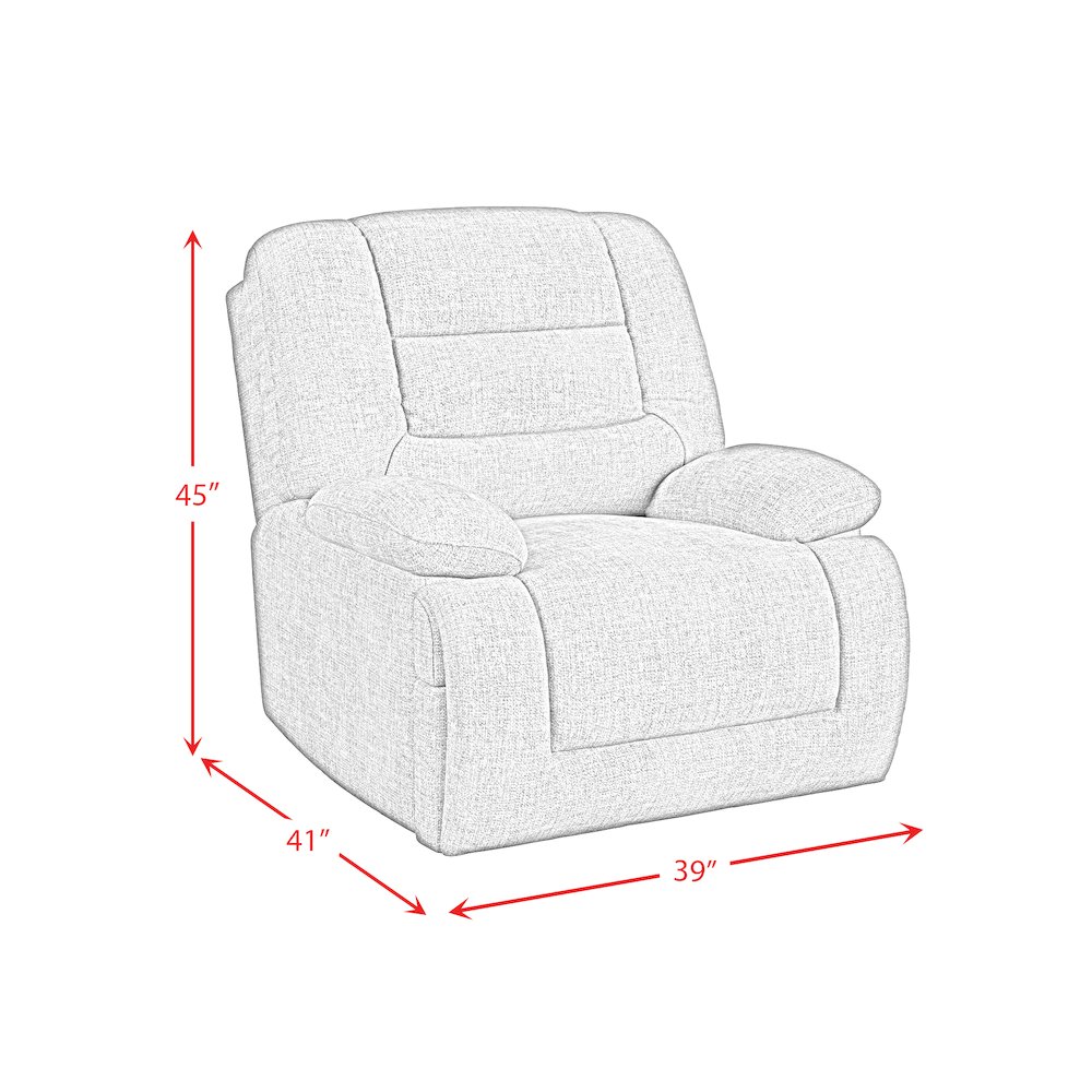 Snyder P3 Recliner with Heat Massage, zero gravity, memory foam in Amount Grey. Picture 9