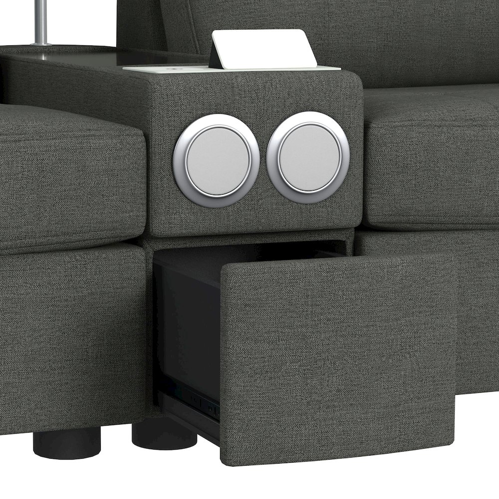 Options One 8PC Living Room Set in Palmer Plus Ash with Media Console. Picture 8
