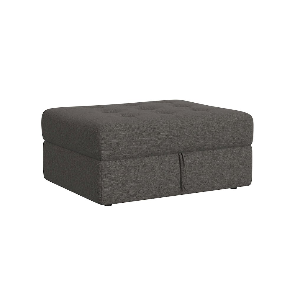 Options One Storage Ottoman in Palmer Plus Ash. Picture 1