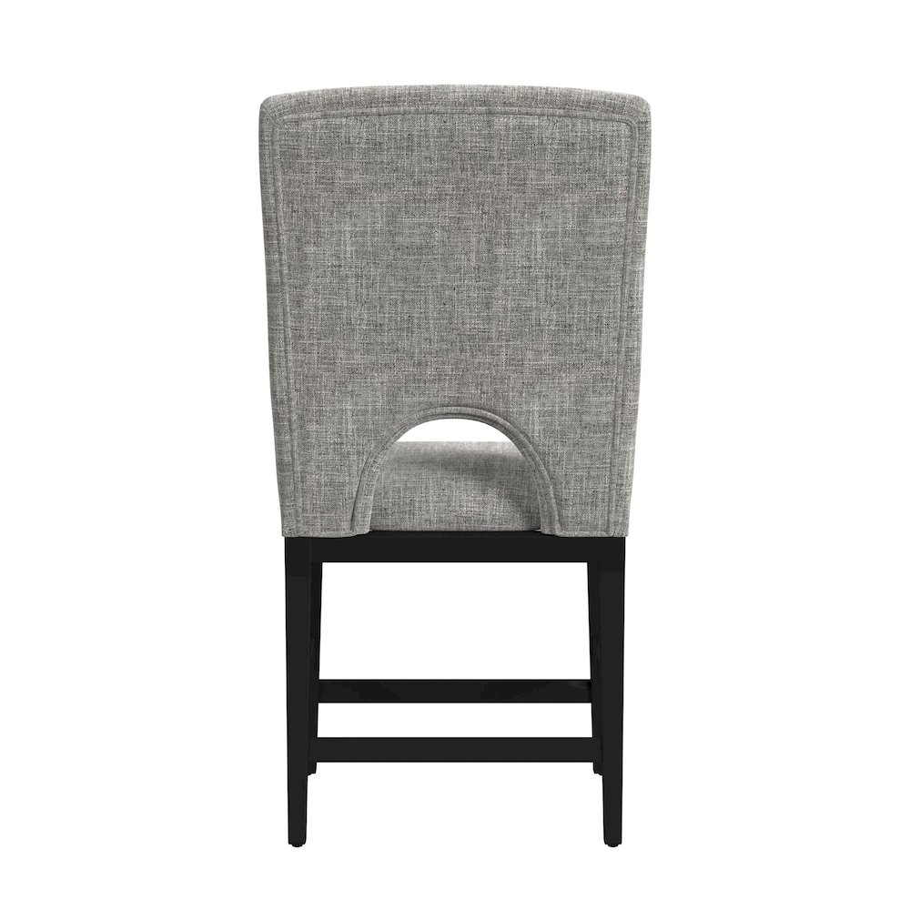 Salem Counter Side Chair with Grey Fabric in Black. Picture 4