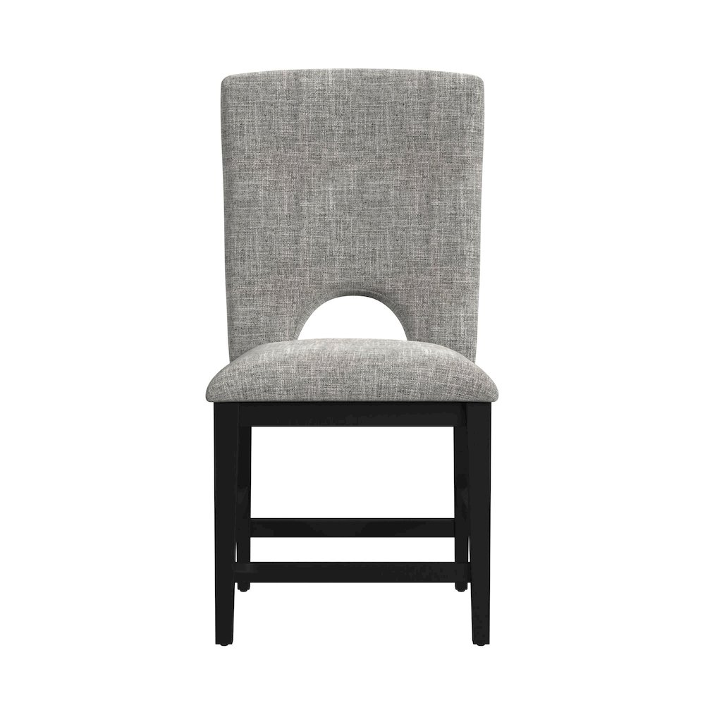 Salem Counter Side Chair with Grey Fabric in Black. Picture 3