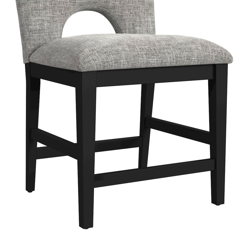 Salem Counter Side Chair with Grey Fabric in Black. Picture 6