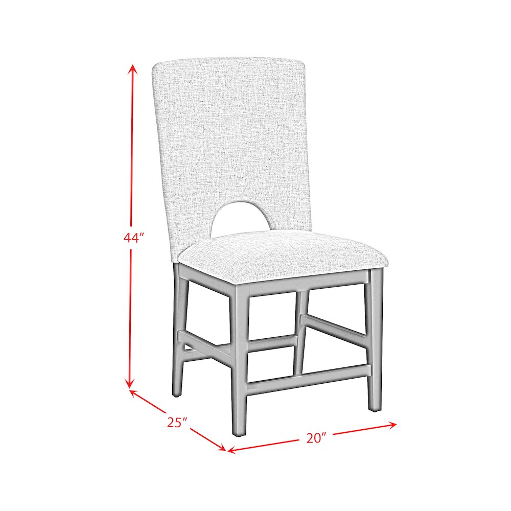 Salem Counter Side Chair with Grey Fabric in Black. Picture 7