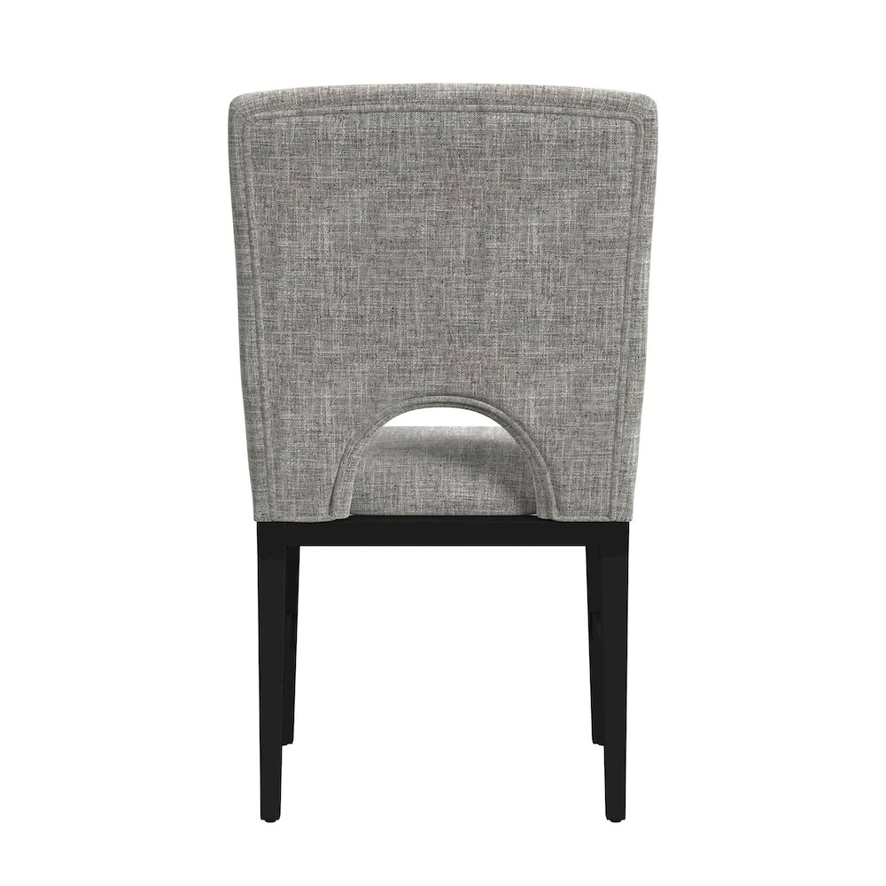 Salem Dining Side Chair with Grey Fabric in Black. Picture 4