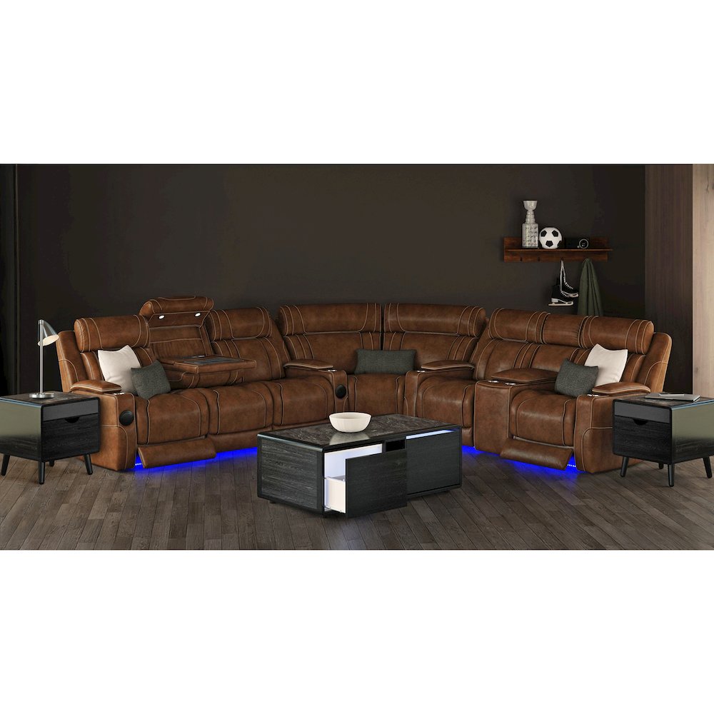 3PC Smart Occasional Table Set in Black- Coffee Table & Two Square End Table. Picture 14
