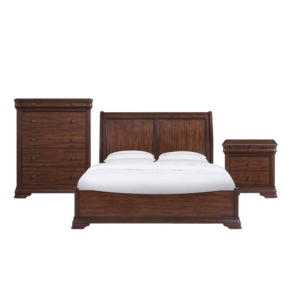Stark King 3PC Bedroom Set in Cherry. Picture 1