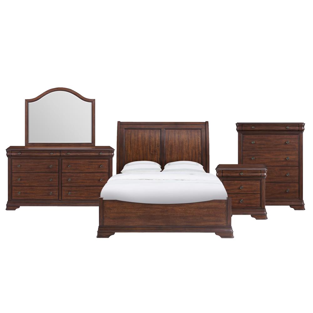 Stark Queen 5PC Bedroom Set in Cherry. Picture 1