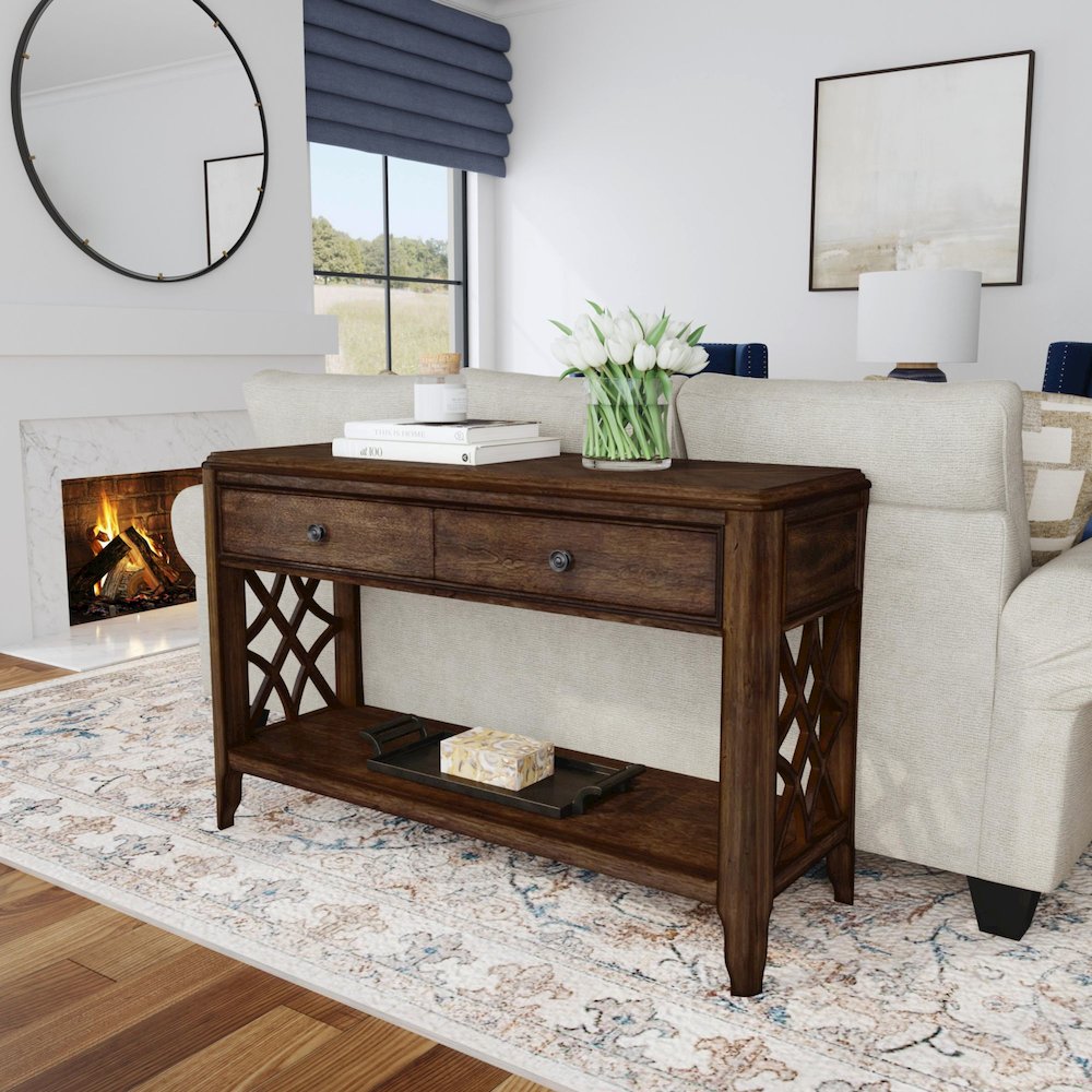 Stark Sofa Table in Cherry. Picture 4