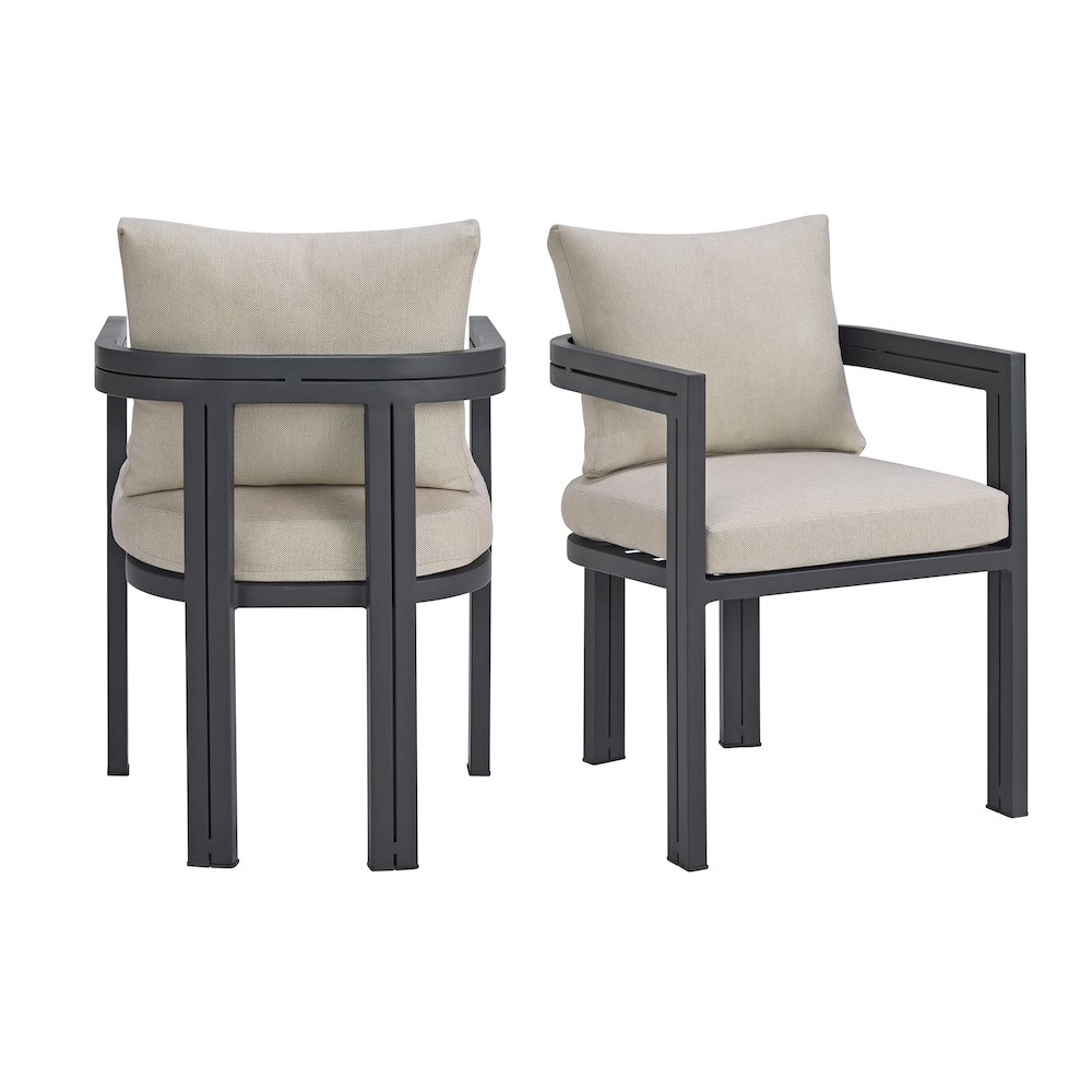 Playa Dining Chair - Dark Grey and Olefin Beige (2 Per Carton). Picture 1