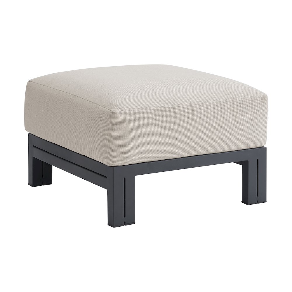 Playa Ottoman - Dark Grey and Olefin Beige. Picture 1
