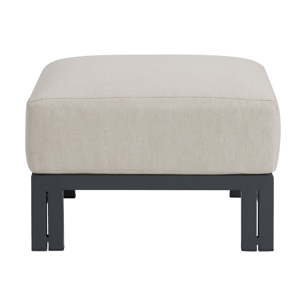 Playa Ottoman - Dark Grey and Olefin Beige. Picture 2