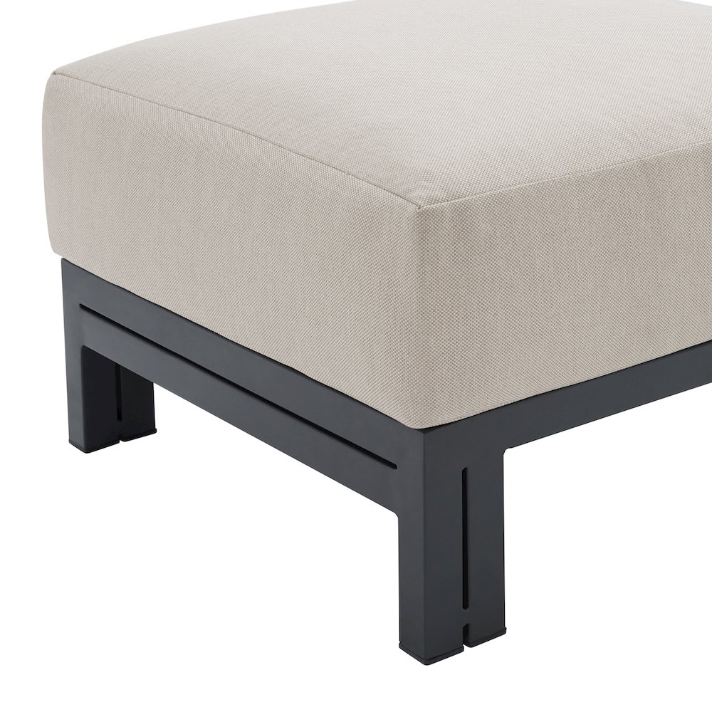 Playa Ottoman - Dark Grey and Olefin Beige. Picture 4