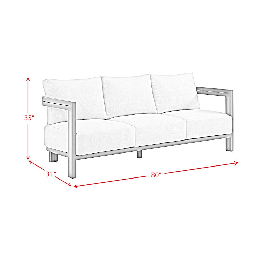 Playa Sofa - Dark Grey and Olefin Beige with 2 Pillows. Picture 7