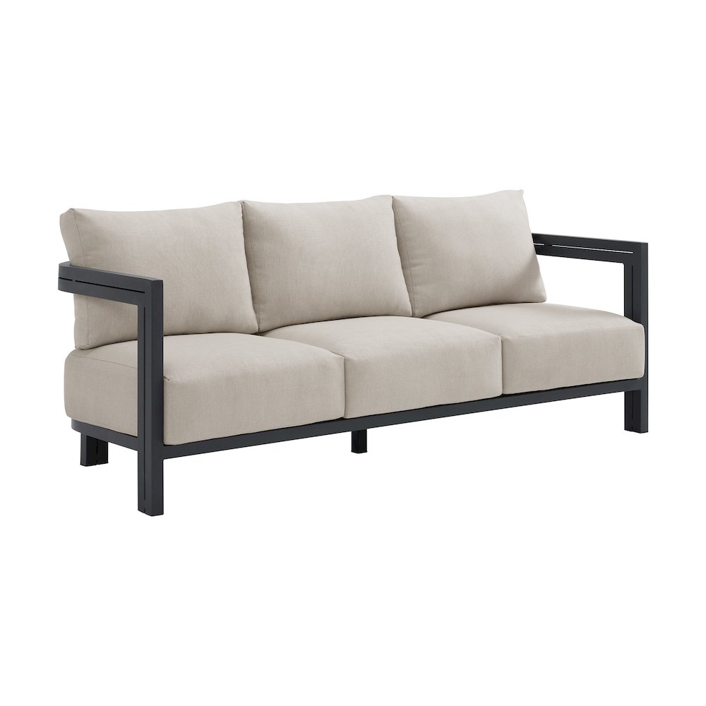 Playa Sofa - Dark Grey and Olefin Beige with 2 Pillows. Picture 1