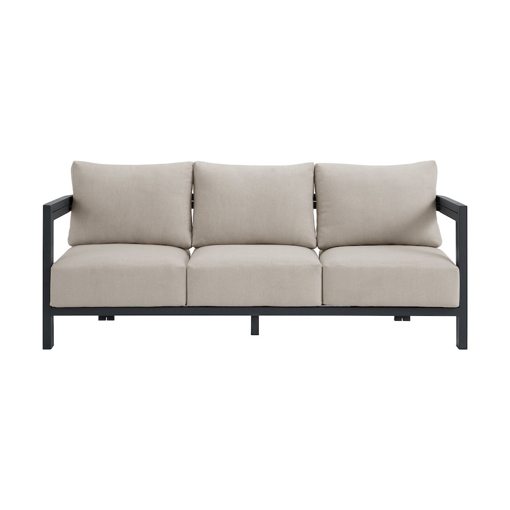 Playa Sofa - Dark Grey and Olefin Beige with 2 Pillows. Picture 2