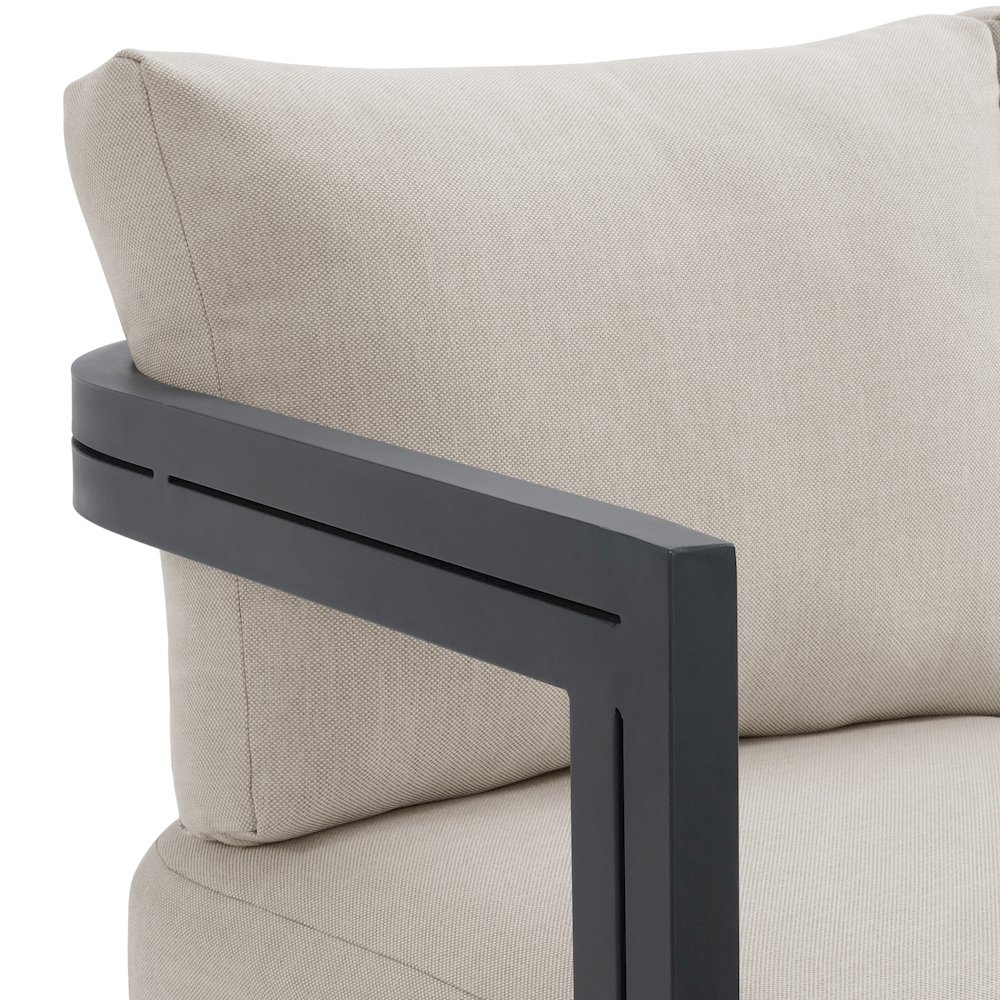 Playa Sofa - Dark Grey and Olefin Beige with 2 Pillows. Picture 4