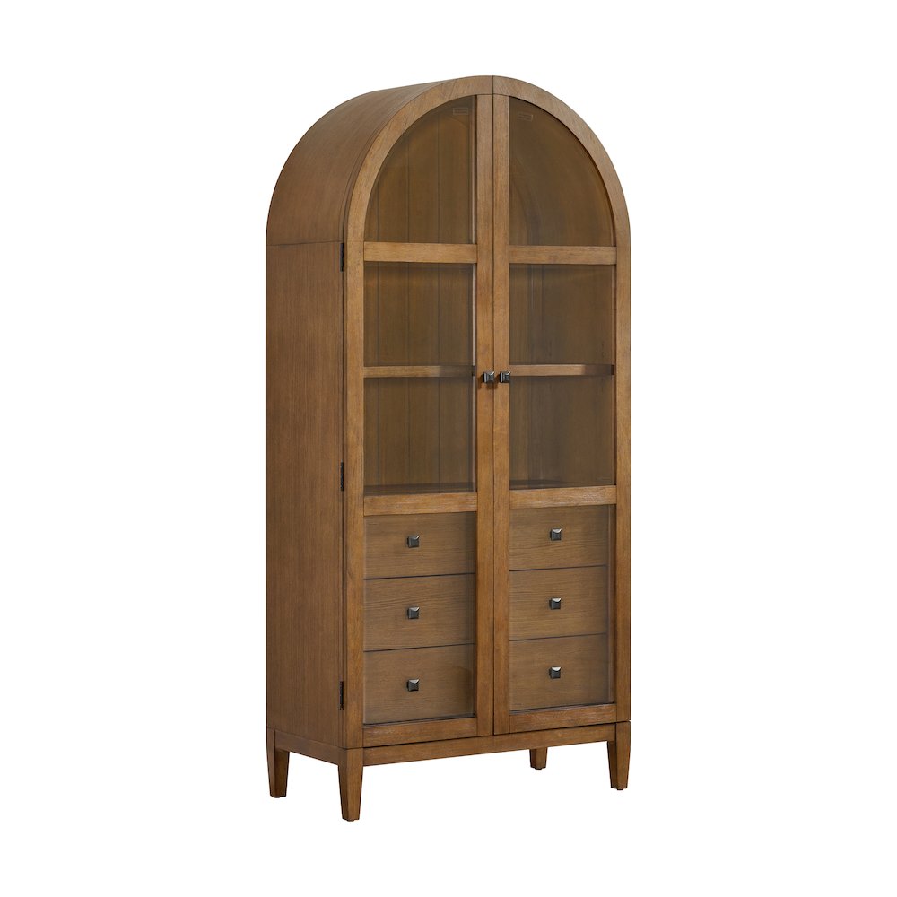 Beth Display Cabinet in Brown Oak. Picture 1