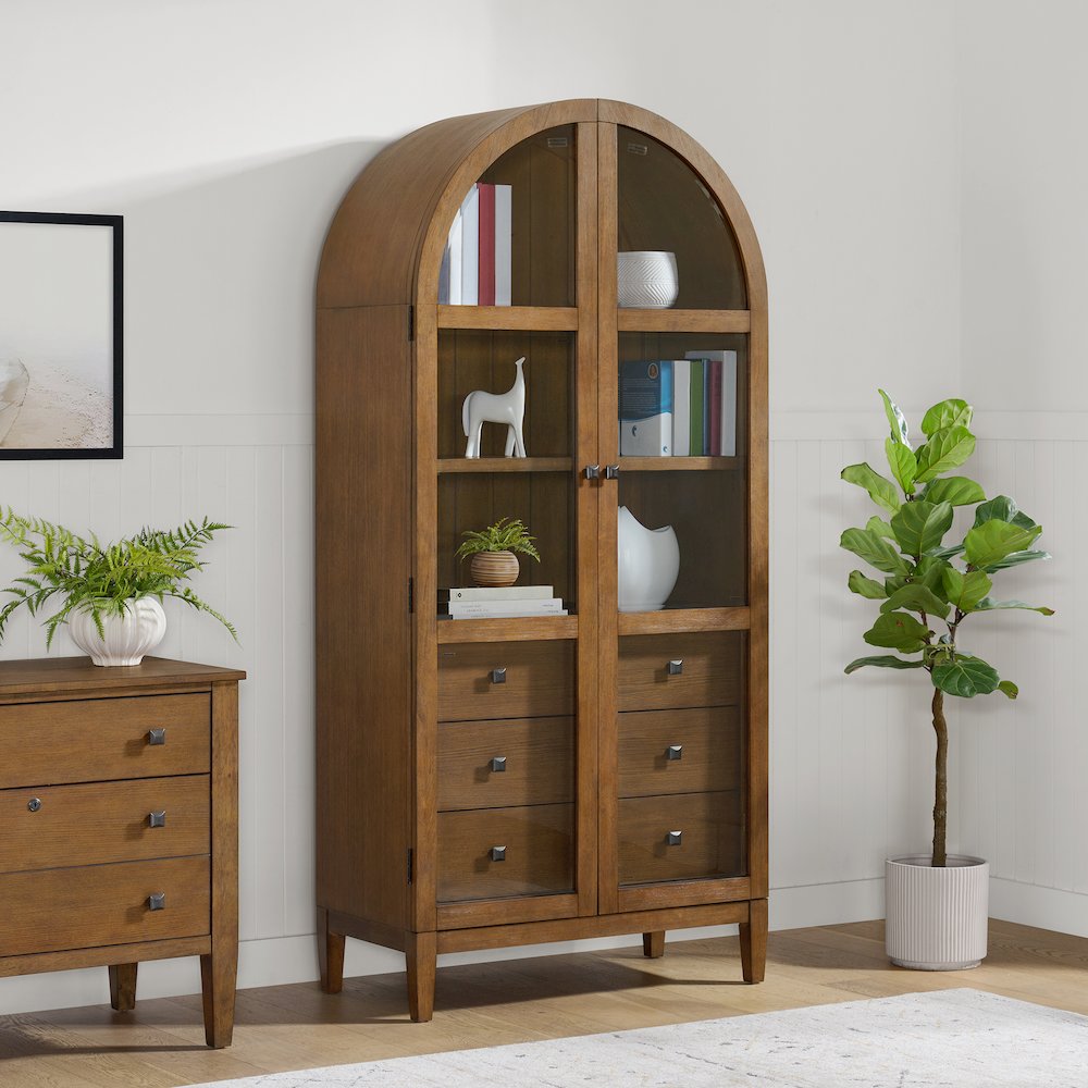 Beth Display Cabinet in Brown Oak. Picture 3