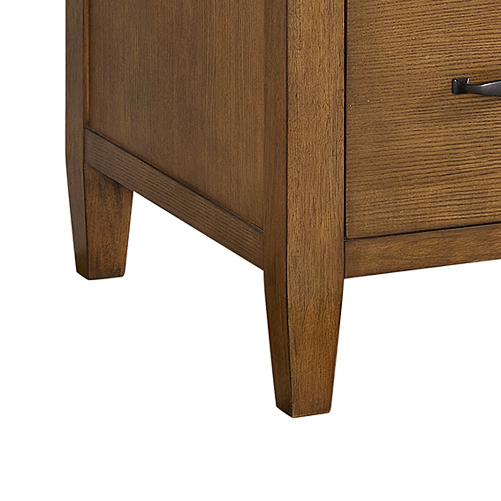 Beth Double Pedestal Desk with Power/USB in Brown Oak. Picture 7