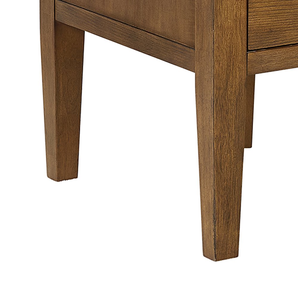 Beth Half Pedestal Desk with Power/USB in Brown Oak. Picture 7