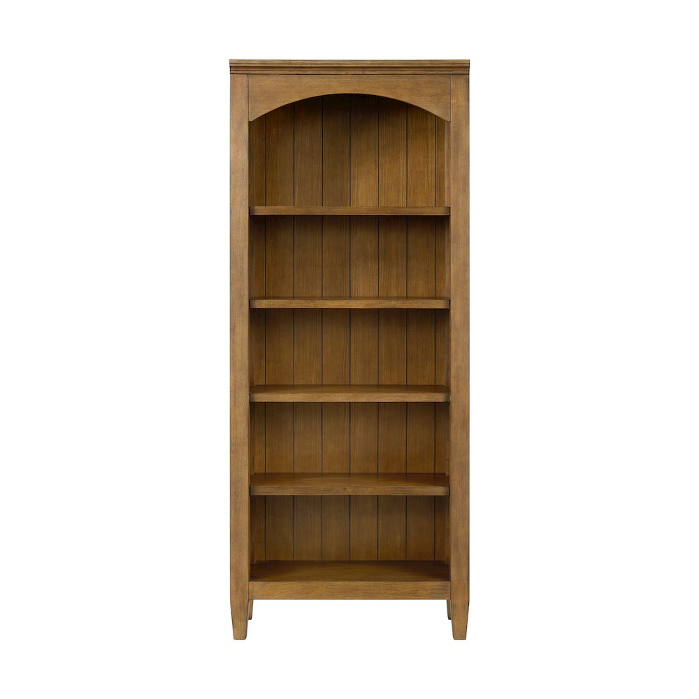Beth Open Bookcase in Brown Oak. Picture 2