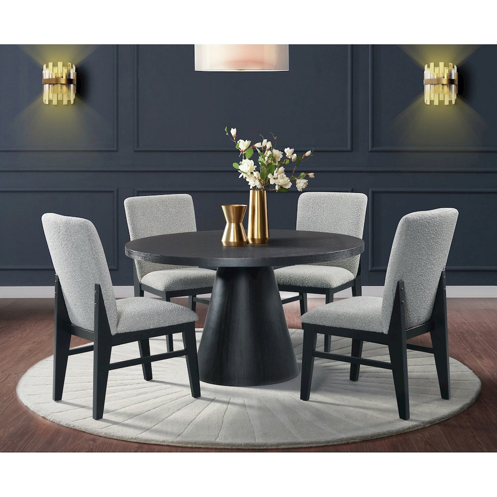 Canal 5PC Standard Height Dining Set in Black-Table and Four Chairs. Picture 5