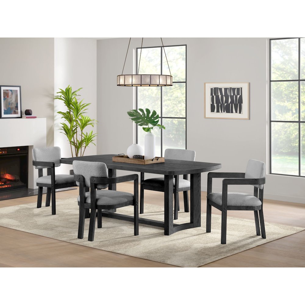 Portland Rectangular Dining Table in Black. Picture 9