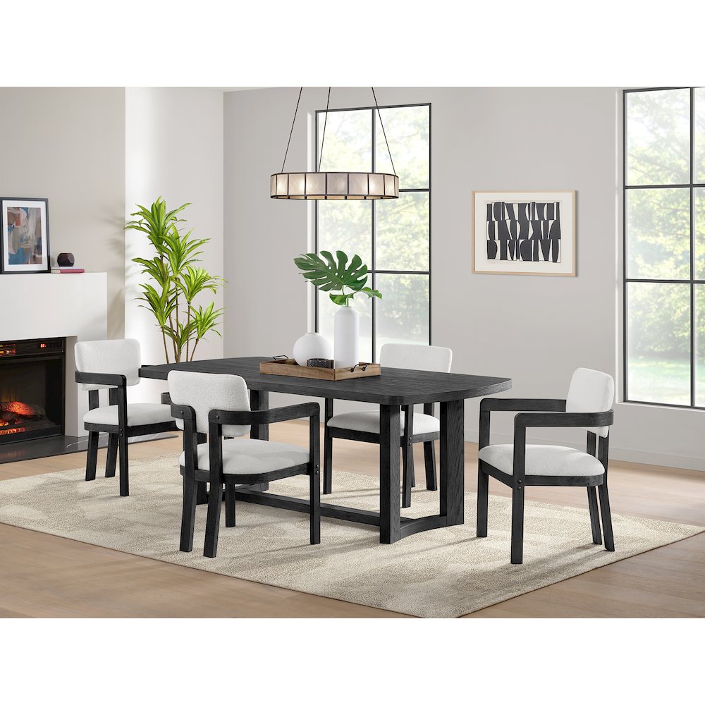 Portland Rectangular Dining Table in Black. Picture 10