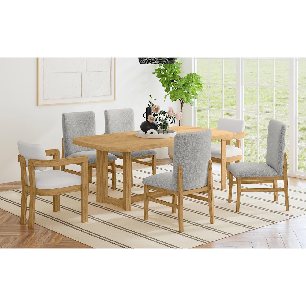 Canal 7PC Dining Set Natural-Rectangular Table, Four Chairs and Two Arm Chairs. Picture 2