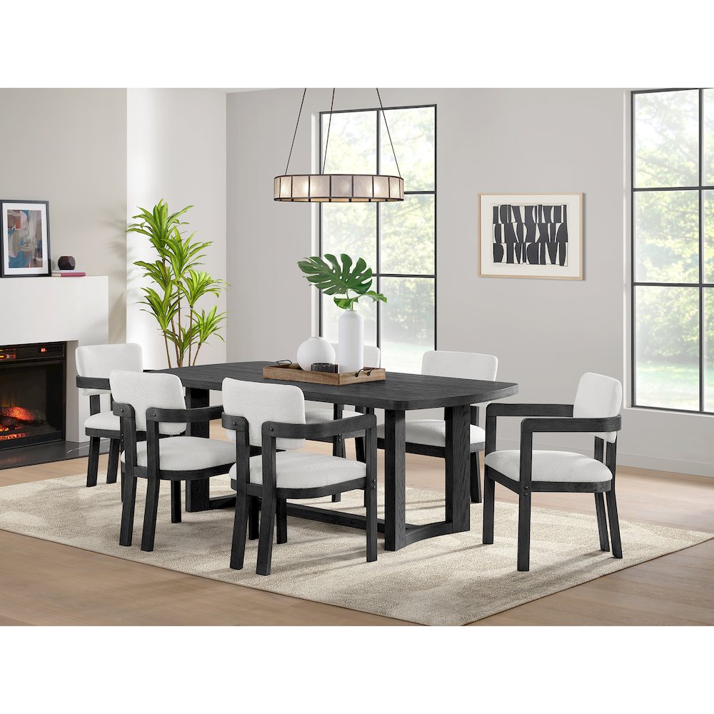 Portland Rectangular Dining Table in Black. Picture 11