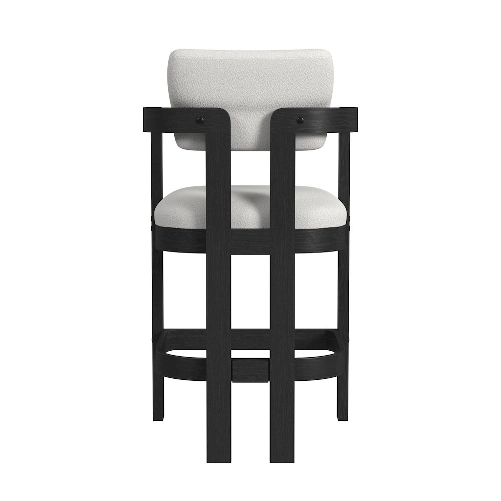 Canal Arm Barstool with White Fabric in Black. Picture 5