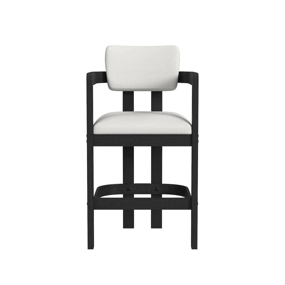 Canal Arm Barstool with White Fabric in Black. Picture 3