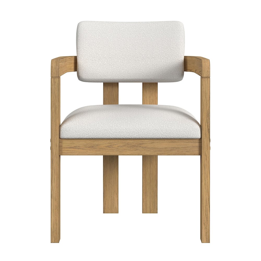 Canal Arm Chair with Snow White Fabric in Natural. Picture 3