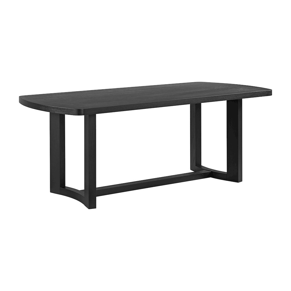7PC Standard Height Dining Set in Black-Rectangular Table and Six Chairs. Picture 2