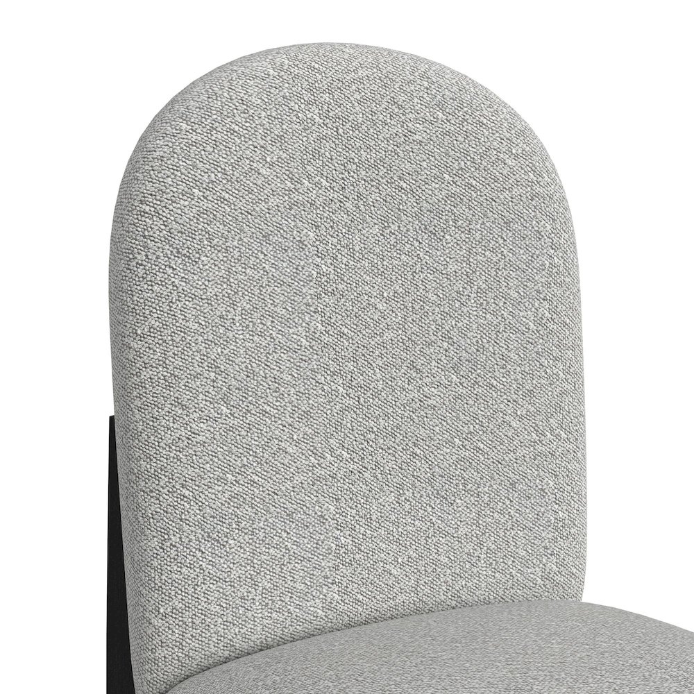 Canal  Round Back Counter Stool with Grey Fabric in Black. Picture 5